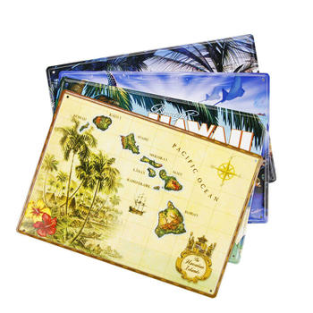 The Hawaii Island Souvenir Metal Post Card