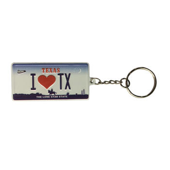 I Love Texas Printing Auto Car Motorcycle License Plate Keychain