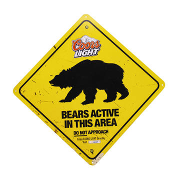 2019 Bear Warning Sign Retro Tin Sign
