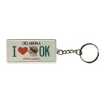 I Love OKLAHOMA Custom Logo License Plate Metal Keychain