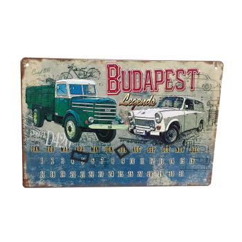 Budapest Full Color Printing Embossed Tin Calendar