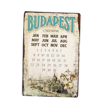 Customize Home Decoration Vintage Tin Sign Calendar