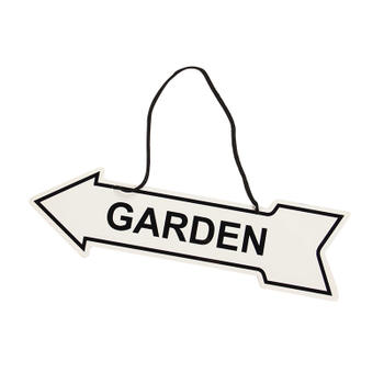 Garden Metal Double-side Printing Arrow Sign with Hanging Rope