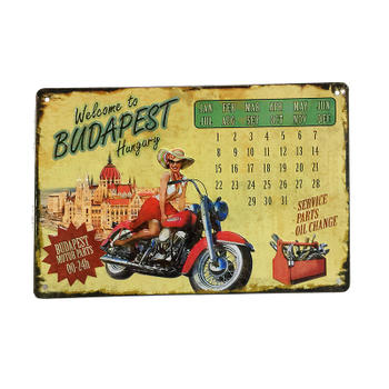 Welcome To Budapest Hungary Tin Calendar with Magnetic Ring