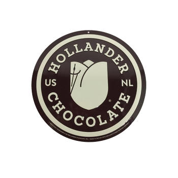 Professional Customized Chocolate Embossed Round Metal Tin Sign