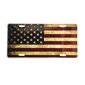 Vintage American Flag --the Stars and the Stripes Car License Plate