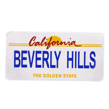 Beverly Hills No Embossing Car License Plate