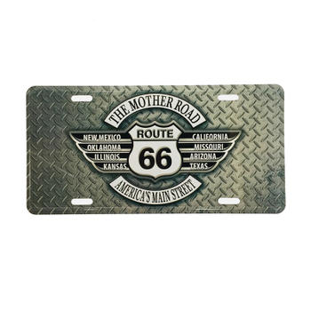 Special Look Route 66 Aluminum Car License Plate