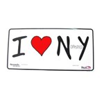 I LOVE NY in White Base Decorative License Plate