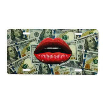 Retro Red Lip License Plate
