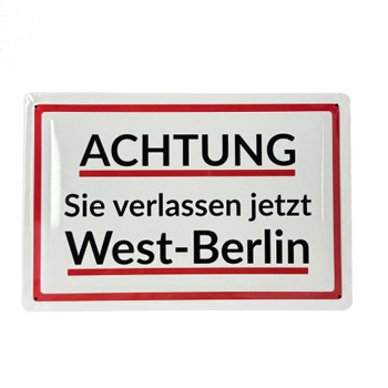 ACHTUNG West-Berlin White Tin Tracker Plate