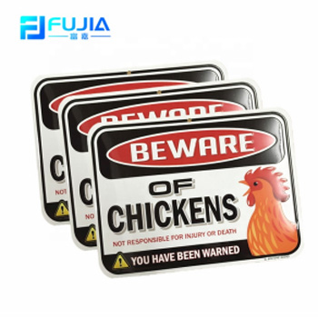 Be Ware of Chickens Warning Metal Aluminum Sign