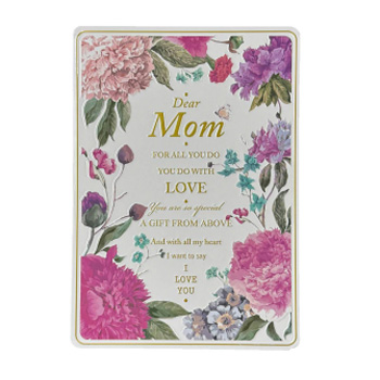 Dear Mom I love you Flowers Printing Tin Sign