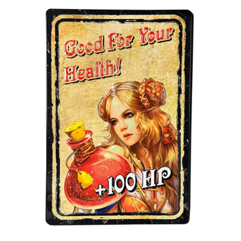 Good For Your Health/Spirit Embossed Tin Plate