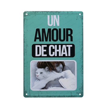 UN AMOUR DE CHAT Metal Frame Sign with Stand